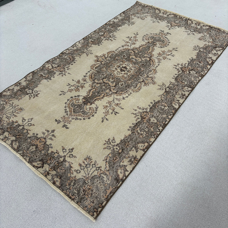 Elegant Beige Wool Patchwork Rug, 46.1x83.1 Inch Area Rug
