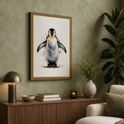Young Emperor Penguin Modern - Wrapped Canvas