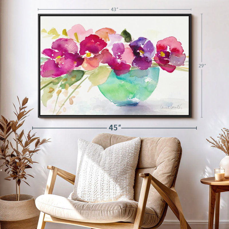 «Bowl of Blooms», reproduction sur toile, H 29 po x l 43 po