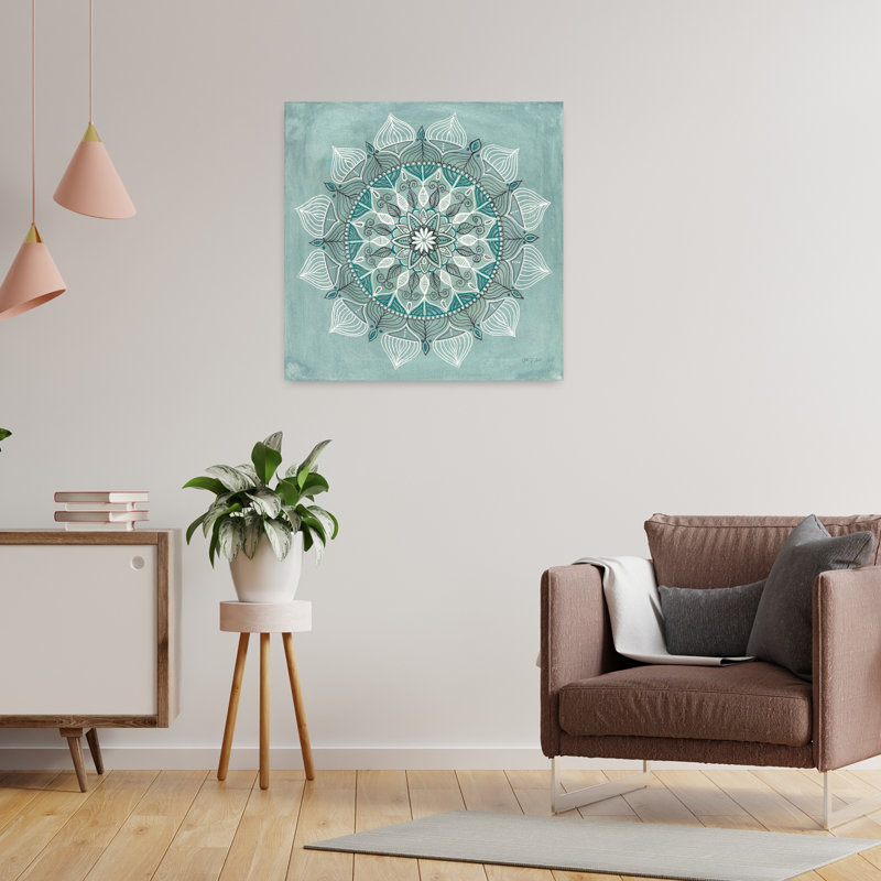 Mandala du désert, art floral vert, H 24 po x l 24 po