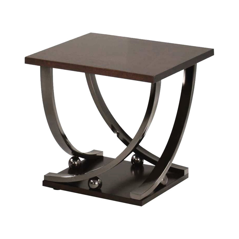 Table de bout chic en nickel noir avec surface pratique et tablette inférieure - s'adapte à divers environnements