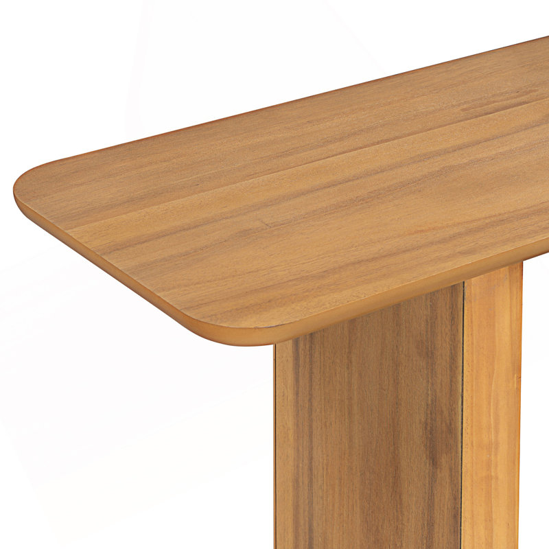 Console moderne et minimaliste avec coins arrondis, Brun