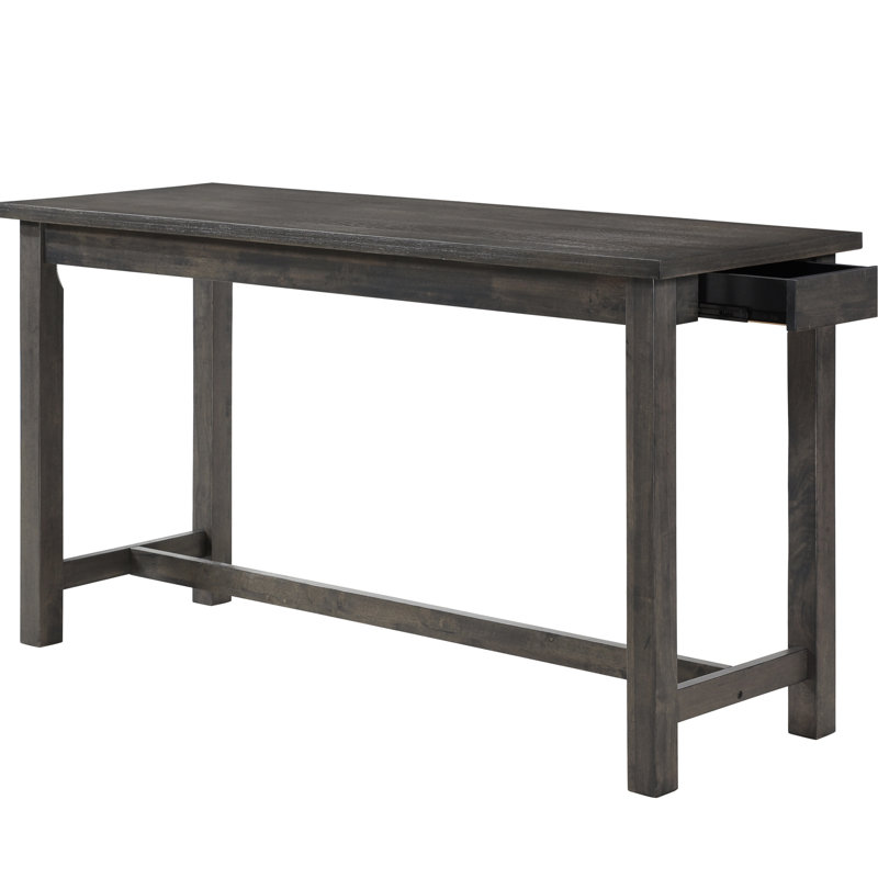 4pc Gray Counter Height Dining Compilation - Table With Stools Built-in Engineered Wood & Seat Collection Drawer 3 Charging Power