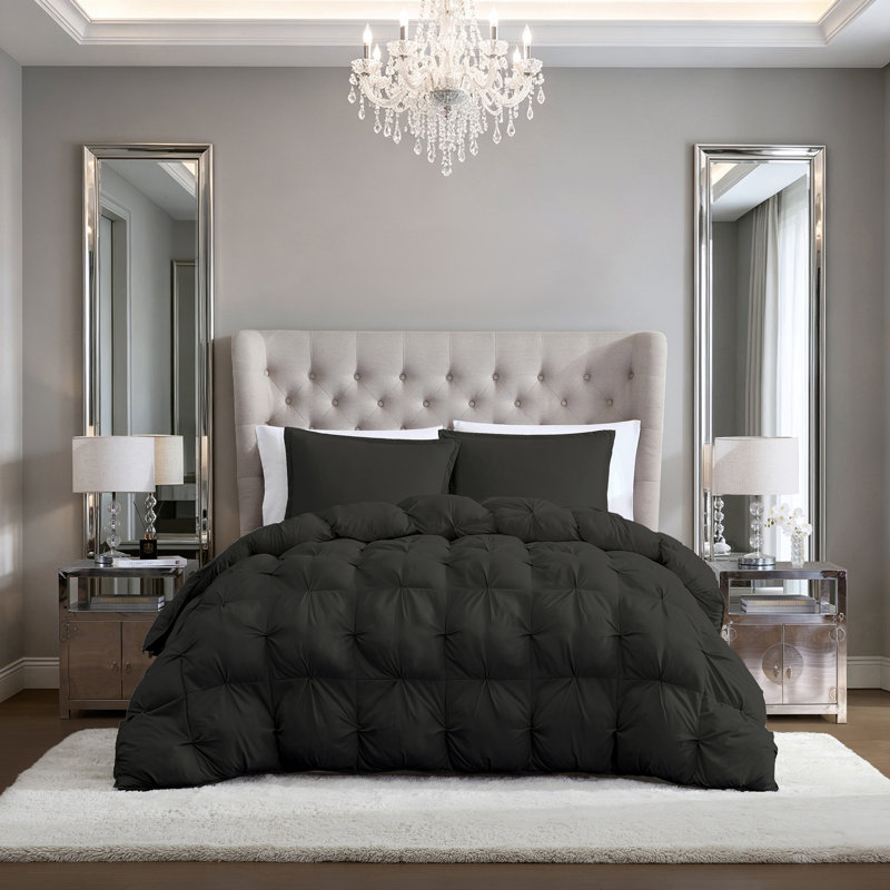 Ensemble de couette Halston Pintuck Puffer 3 pièces - Ultra-doux, moelleux, toutes saisons, durable, facile d'entretien