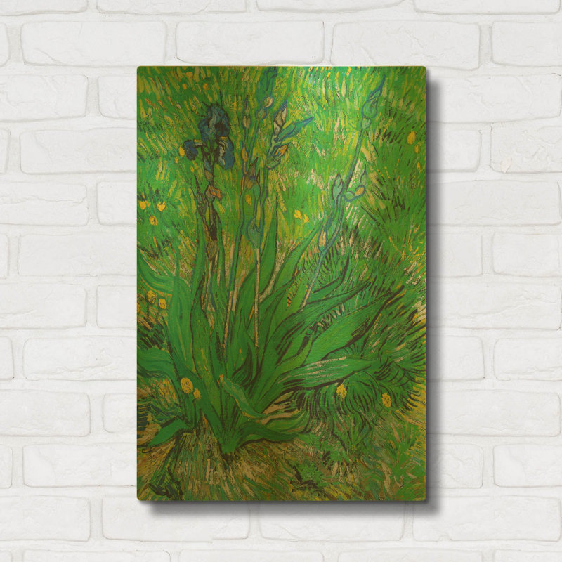 «Iris» par Vincent Van Gogh, art mural en métal doré, 16 po x 24 po, 16 po x 24 po
