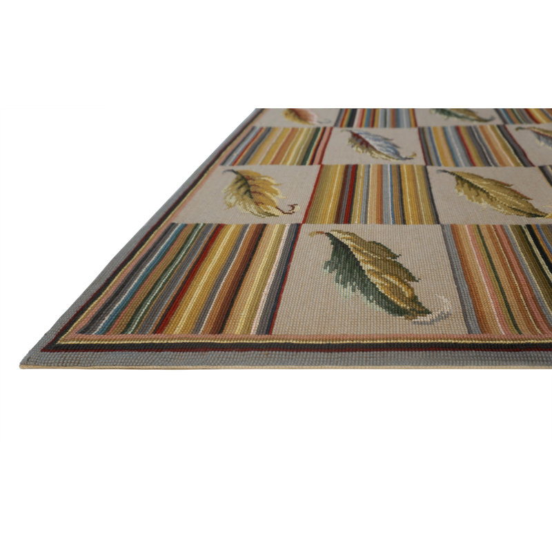 Highland Needleworks Wool Area Rug in Multicolor, Rectangle 3' x 5'