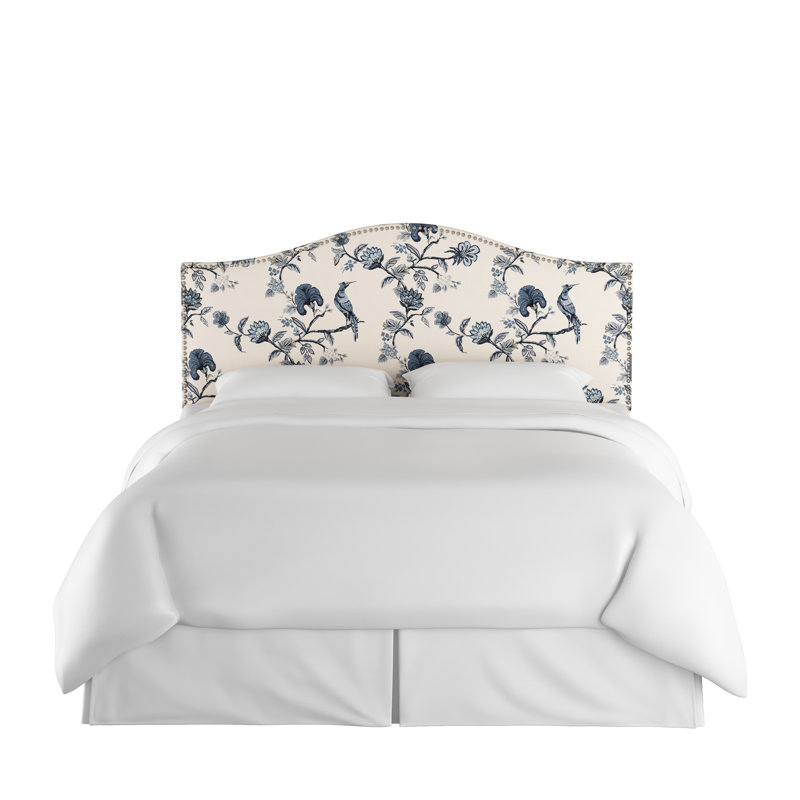  Upholstered Panel Headboard, Twin, Shaana Indigo