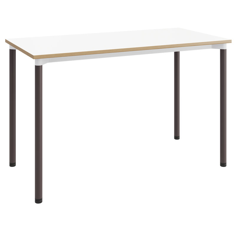 Bureau Spright, Blanc designer / bord en bois, Café noir, Stationnaire