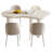 62.2" Irregular Cream White Dining Table Set With 4 Chairs for Kitchen, Bar, Living Room-1361439947