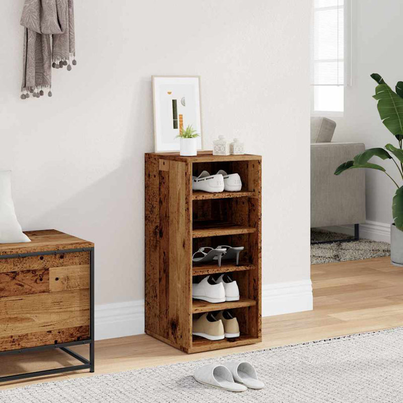 Belmeda 5 Pair Shoe Storage Cabinet, Old Wood