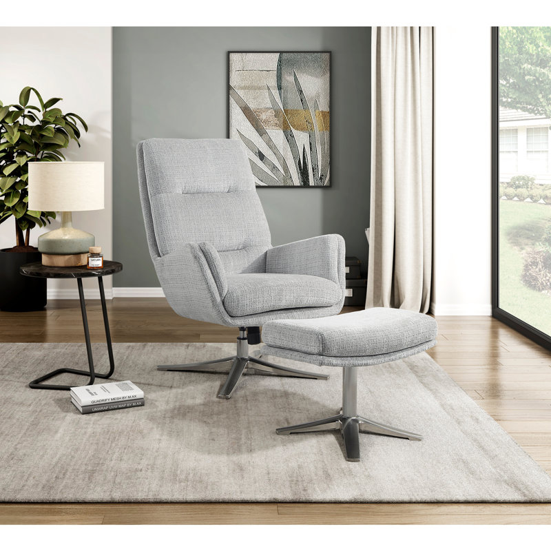 Fauteuil d'appoint pivotant confortable, Gris
