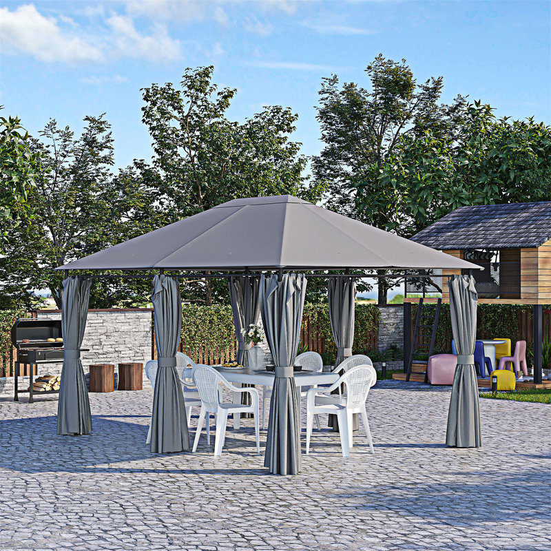 Pavillon de jardin extérieur Outsunny avec parois latérales amovibles