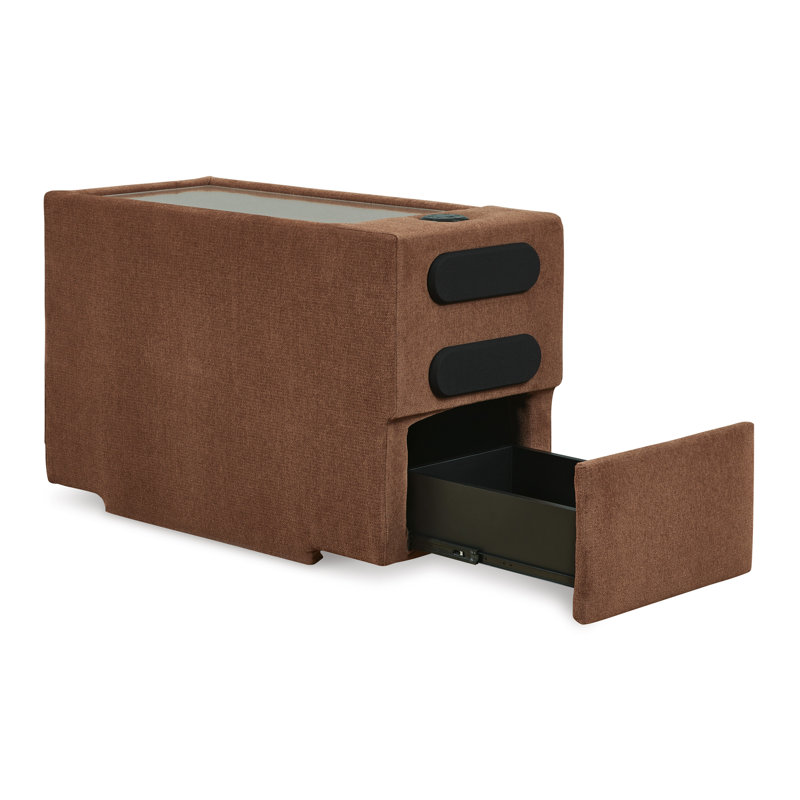 Braintree 7-Piece Sectional With Audio Console, Brown Polyester