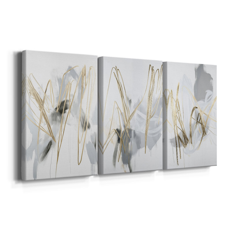 ABSTRACT Series DCCLXXIX  -Custom Wrapped Gallery Canvas - 3 Pieces, 12" H x 24" W