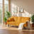 Velvet Orange Cabin72.04" W x 38.58" D x 31.1" H Corduroy 3-Seater Sofa-129206693