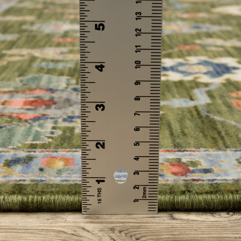 Anneli Vintage Oriental Green/ Multi Area Rug, Rectangle 5'3" x 7'9"