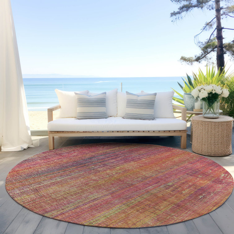 Kinslee Washable Striped Indoor / Outdoor Rug