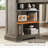 Farmhouse Executive Desk With Drawers, Computer Desk With File Cabinet And Side Bookshelf, Writing Gaming Desk With Monitor Stand & Charging Station-114236115