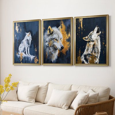 ANIMALS Series CXL III - Toile tendue avec châssis encadré - 3 pièces