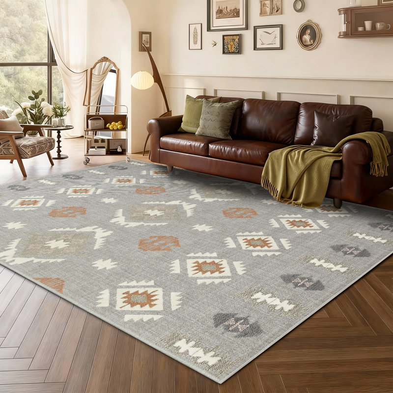 Abstract Machine Printed Shag Area Rug, Rectangle 160 x 230 cm