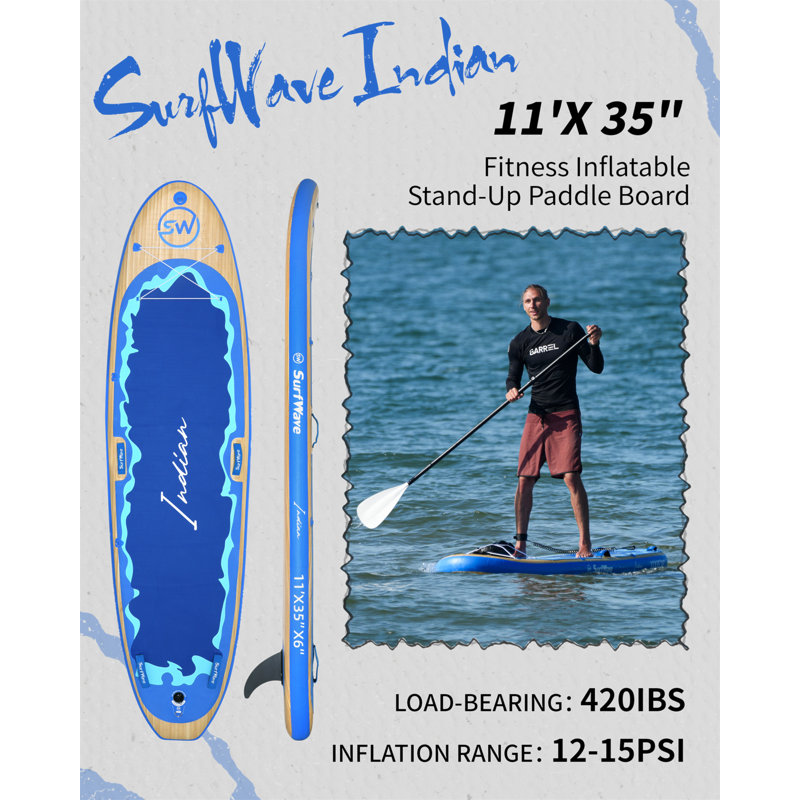 Inflatable Stand Up Paddle Board 11'X34"X6" With Accessories