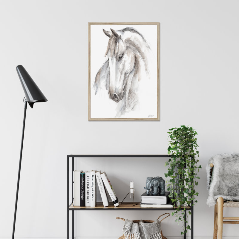 Equine Study II by Ethan Harper - Print, 50cm H x 34cm W, Natural Wood Framed Paper Print