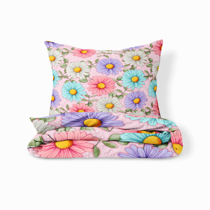 Floral Duvet Cover, King Duvet Cover + 2 King Shams