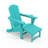 HDPE Foldable Adjustable Outdoor Adirondack Chair With Ottoman and Double Cup Holder-140503079