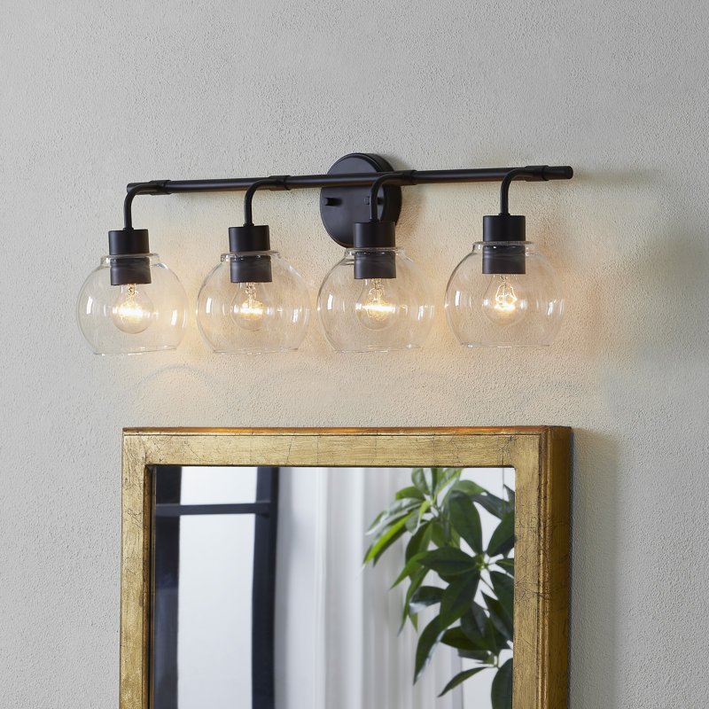 Northglenn Modern Dimmable Bathroom Vanity Light, Black, 4 Lights