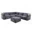 Canapé modulaire à la mode de 120 po avec cadre en fer et chenille gris foncé, idéal pour le salon-1104390324