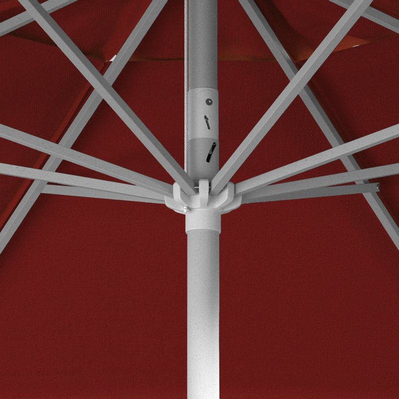 Parasol de marché en aluminium 9 pi avec manivelle et inclinaison Pacifica, Rouge - Pacifica