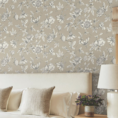 Passion Flower Toile Floral Roll