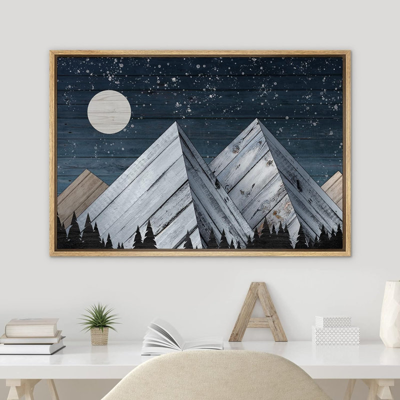 Étoiles de la pleine lune de l'Ouest, forêt de montagne blanche, Naturel, H 16 po x l 24 po x P 1,5 po