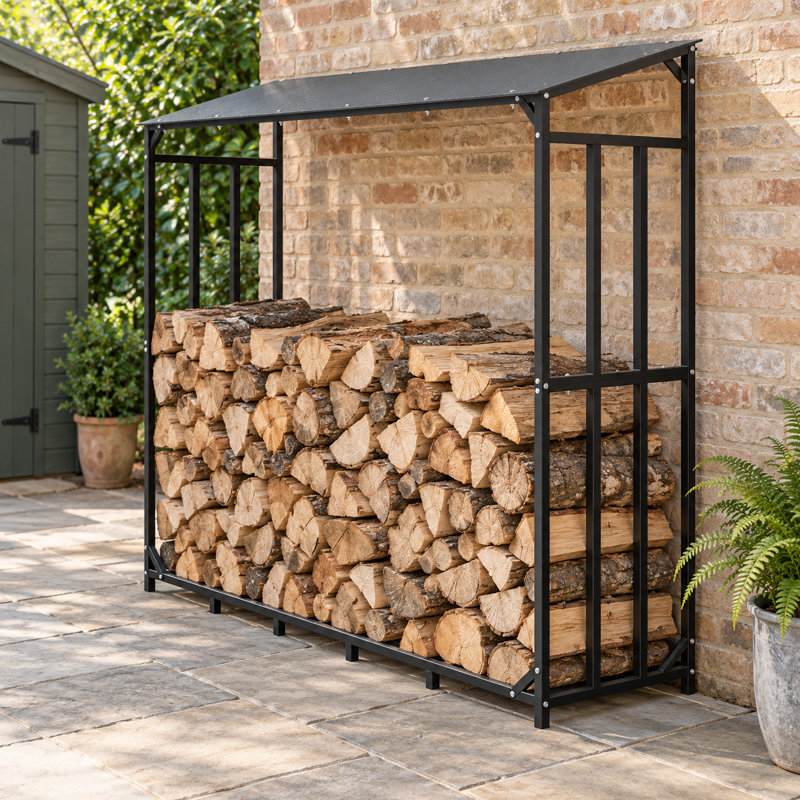 156.5cm W Metal Log Rack