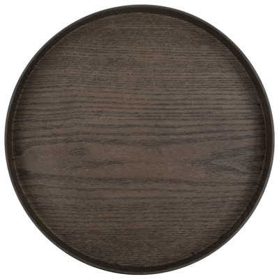 Plateau décoratif rond en faux bois rustique pour comptoir de cuisine, bois flottant gris, paquet de 1