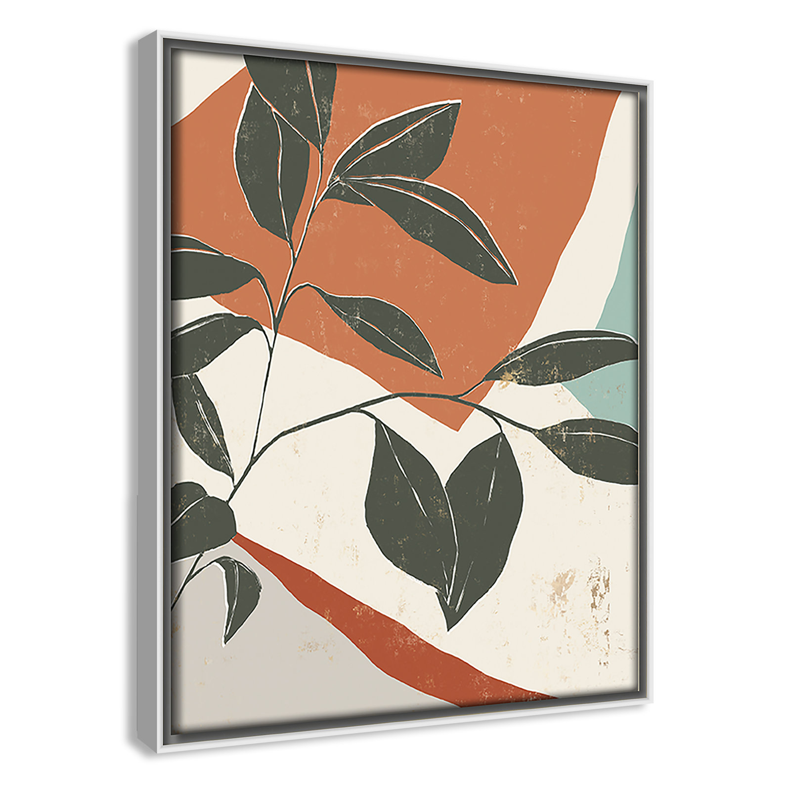 Cutout Leaves I by Isabelle Z, 11.5" H x 9.5" W x 2" D, White Framed