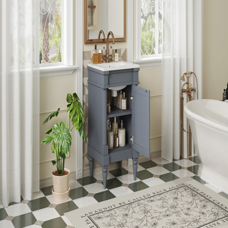 Compact And Stylish Bathroom Vanity With Practical Storage And Durable Construction, Gray
