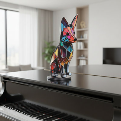 Handcrafted Colorful Metal Wildlife Figurine, Desktop Ornament With Round Base Vibrant Home Decor Gift