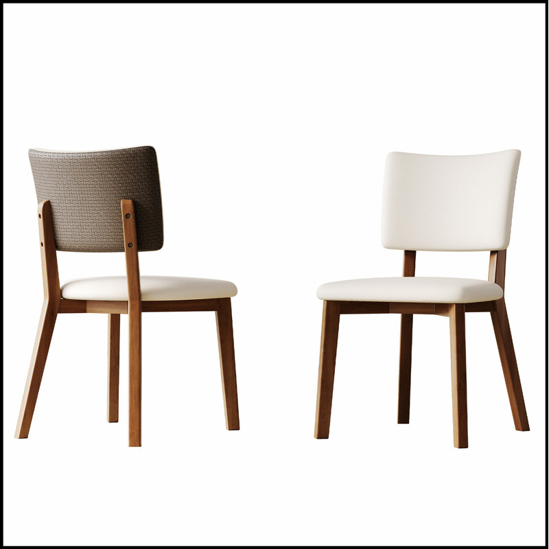 Ensemble de 2 chaises de salle à manger en bois massif de style Mid-Century moderne, confortable et durable pour la salle à manger et le salon