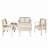 Brandenburg Acacia Wood 4-Person Outdoor Sofa Seating Group