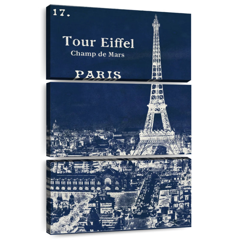Lilie Blueprint Eiffel Tower, 74" H x 48" W