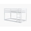 Lit superposé simple au-dessus d'un lit simple en bois d'hévéa blanc avec échelle et plateforme à lattes renforcées-923682607