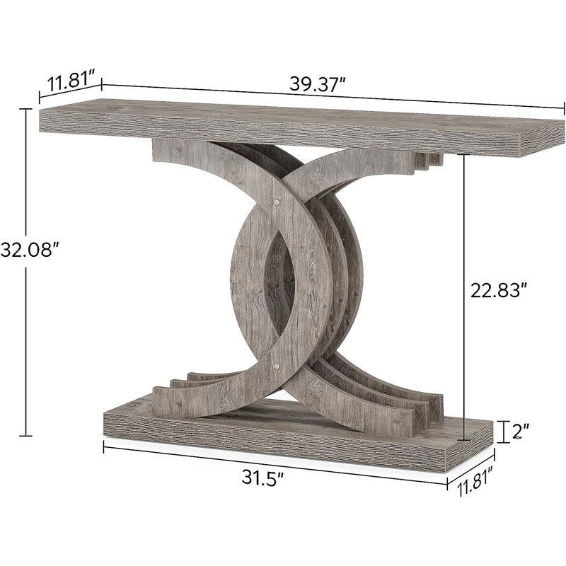 39.37'' Console Table, Grey