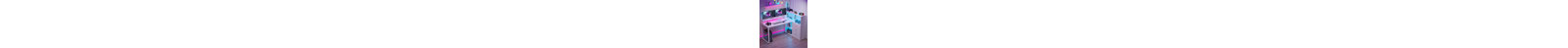 L Shaped Desk With Bookshelf and  Drawer, Corner Desk with LED Lights-812758170