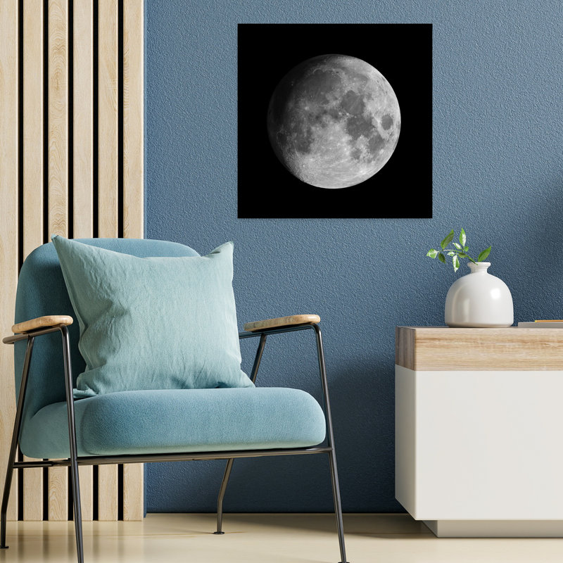 Lune, paysage abstrait contemporain, art mural, H 18" x l 18"