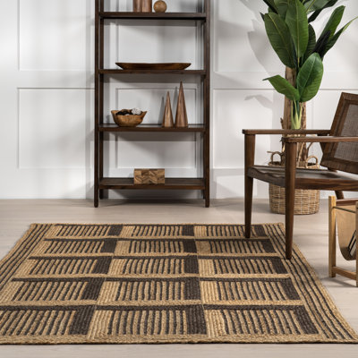 Tapis en jute à motif géométrique Aletta