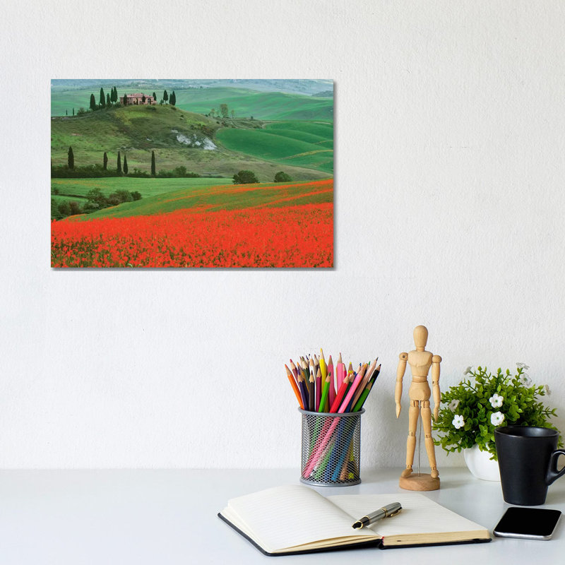 Europe, Italy, Tuscany. the Belvedere Villa Landmark and Farmland. 1 Piece Wrapped Canvas Wall Art, 20.32cm H x 30.48cm W