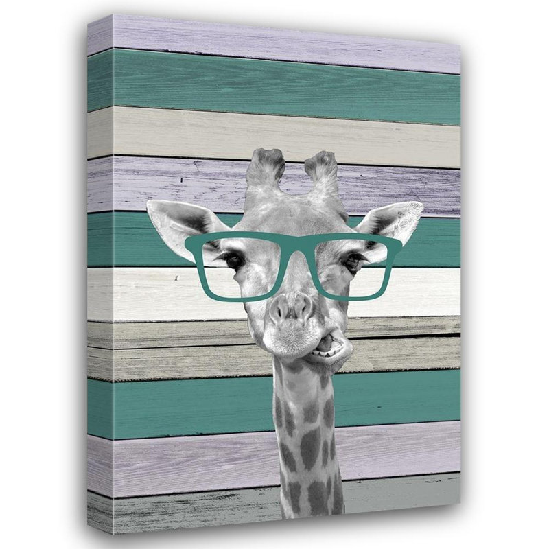 Art sur toile tendue par Trinx Allen, Kimberly Gallery: Giraffes Glasses 2, H 48 po x l 33 po