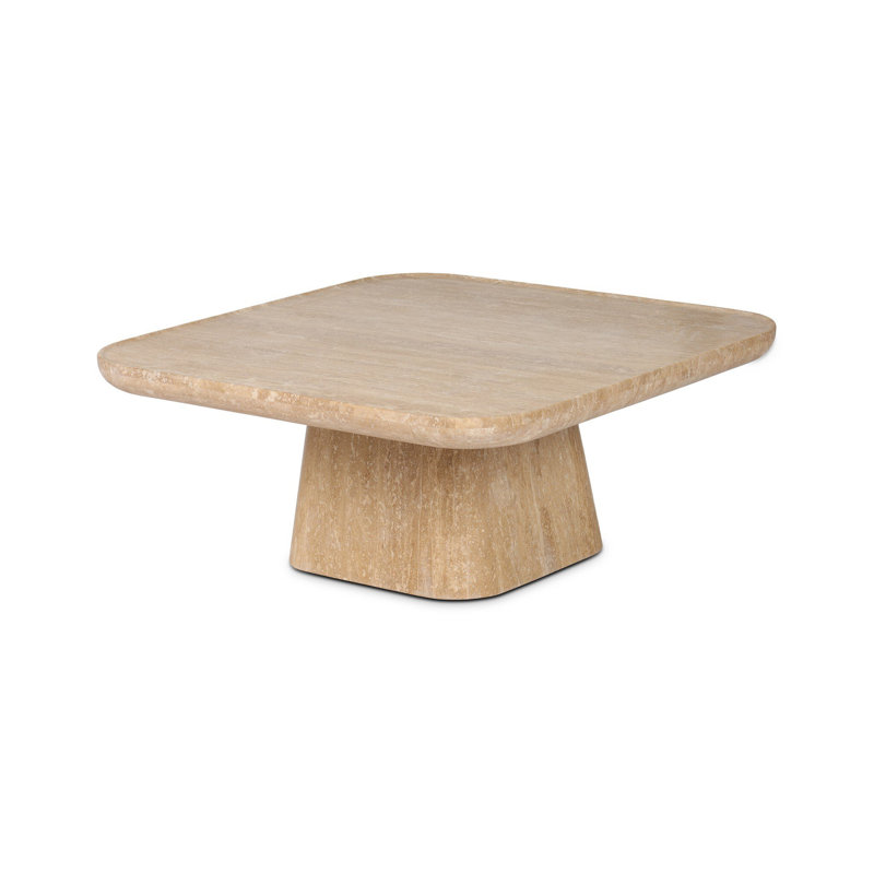 Zane Stone Coffee Table, Golden Travertine