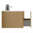 35.8"Striped Natural Oak Bathroom Vanity